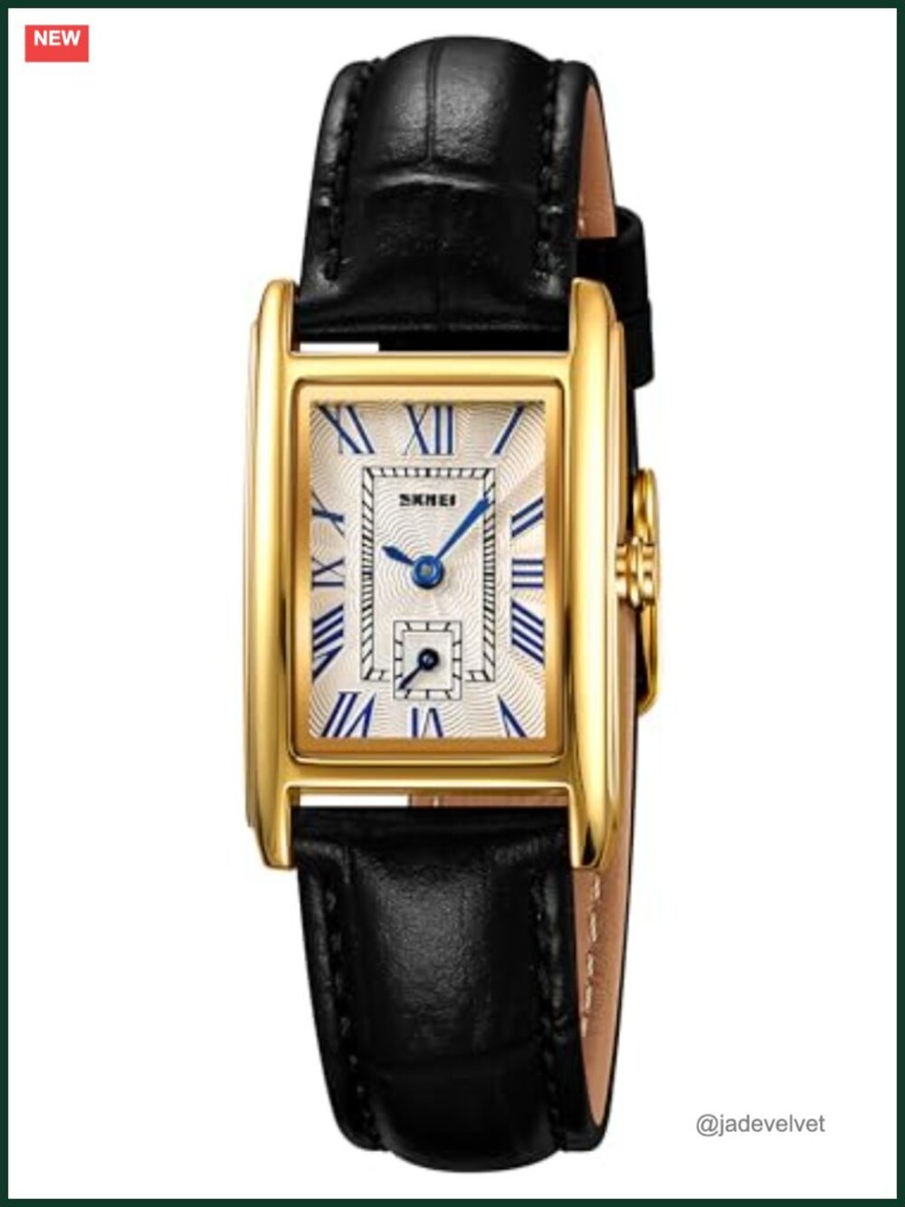 Women's Rectangle Dress Watch Leather Strap Quartz Slim Classic Retro